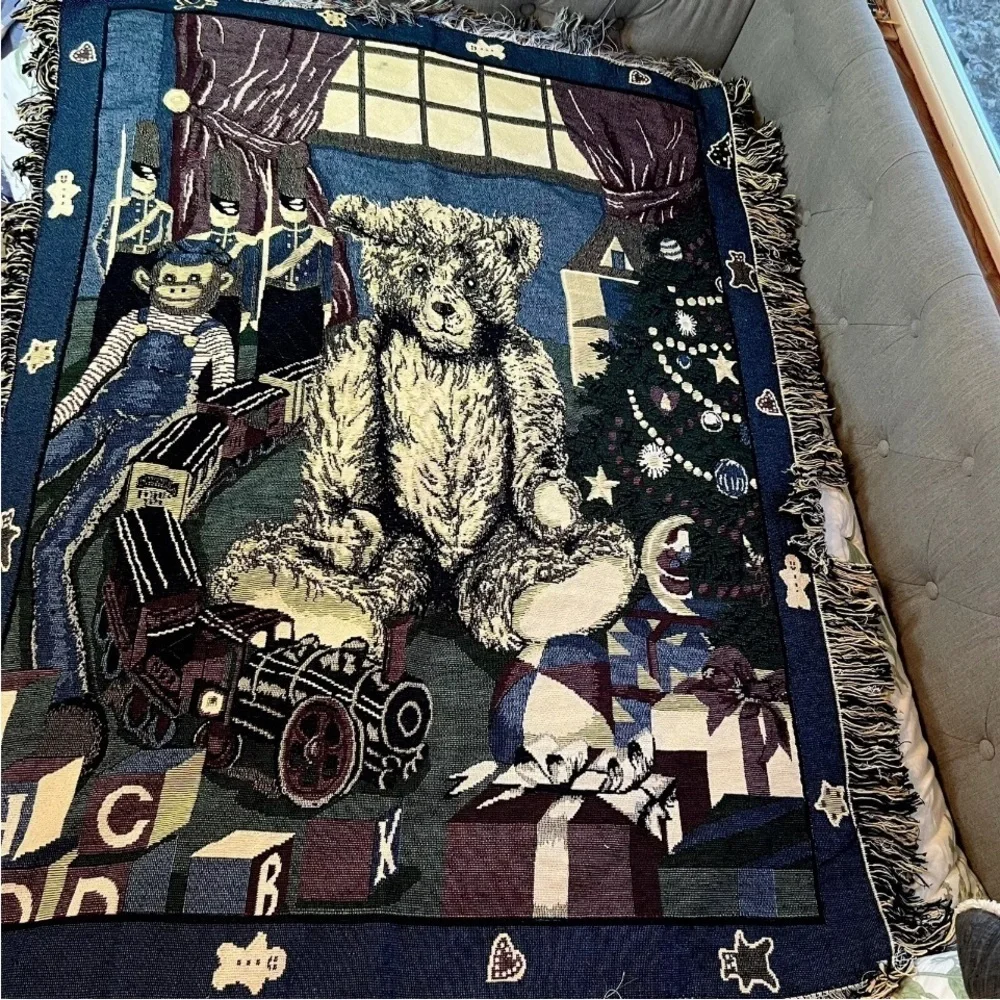 Teddy Bear Blanket Vintage 40